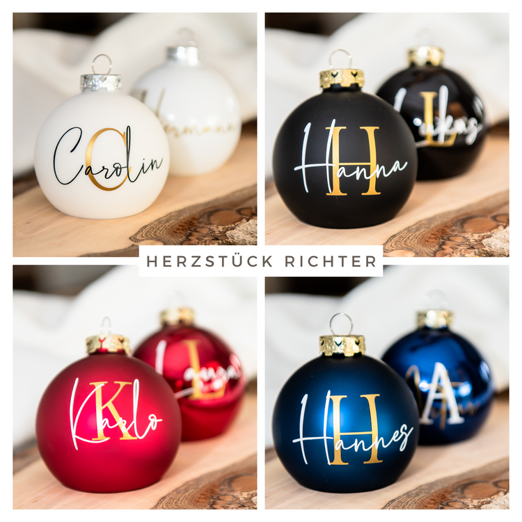 Personalisierte Weihnachtskugeln – einzigartiger Baumschmuck mit Namen