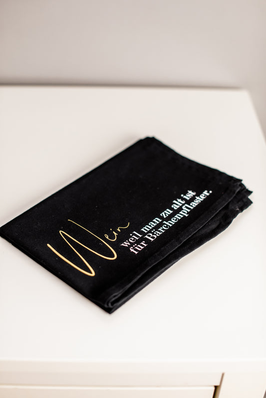 Geschirrtuch mit Spruch 'Wein - Bärchenpflaster' Geschenk zum Einzug, zur Hochzeit oder Muttertag