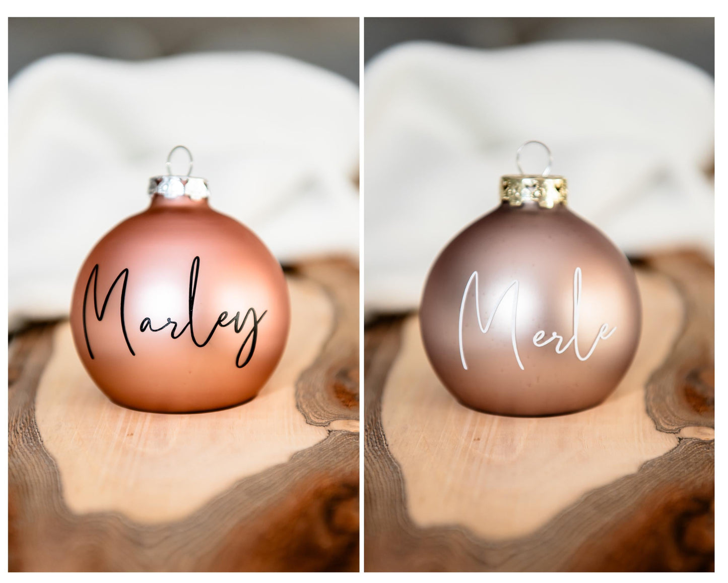 Stilvoll personalisierte Weihnachtskugel - 8 cm - Echtglas