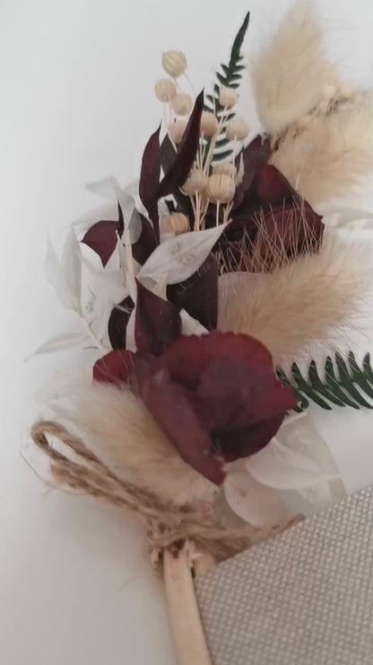 Türkranz mit Trockenblumen natur-weiß-dunkelrot