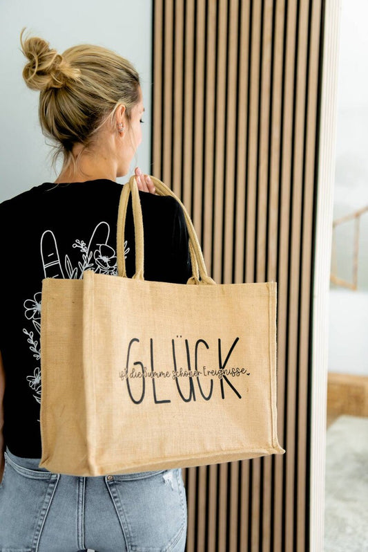Jute shopper XXL 'luck'