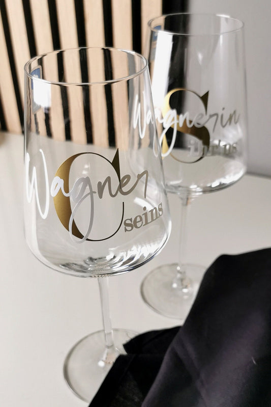 Individuell personalisiertes Weinglas - Geschenk zum Einzug, zur Hochzeit oder Muttertag