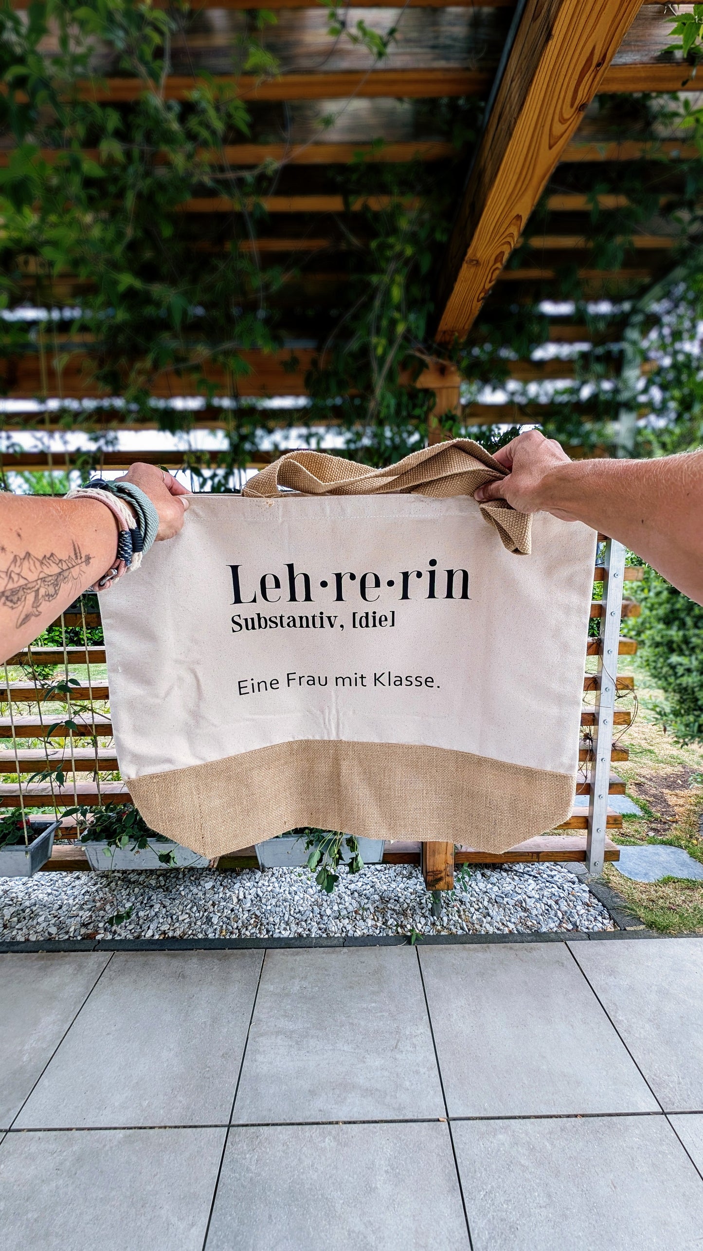 Jute shopper XXL 'luck'