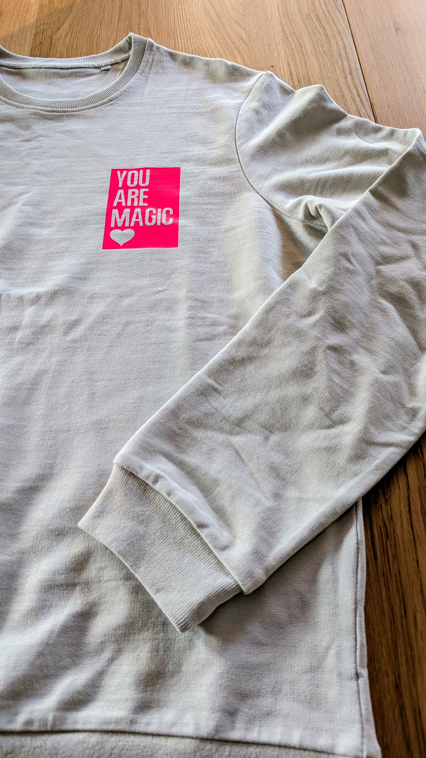 Sale - Damen Sweater "you are magic", Gr. XL, grey fog