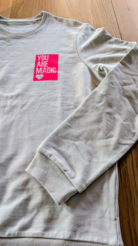 Sale - Damen Sweater "you are magic", Gr. XL, grey fog