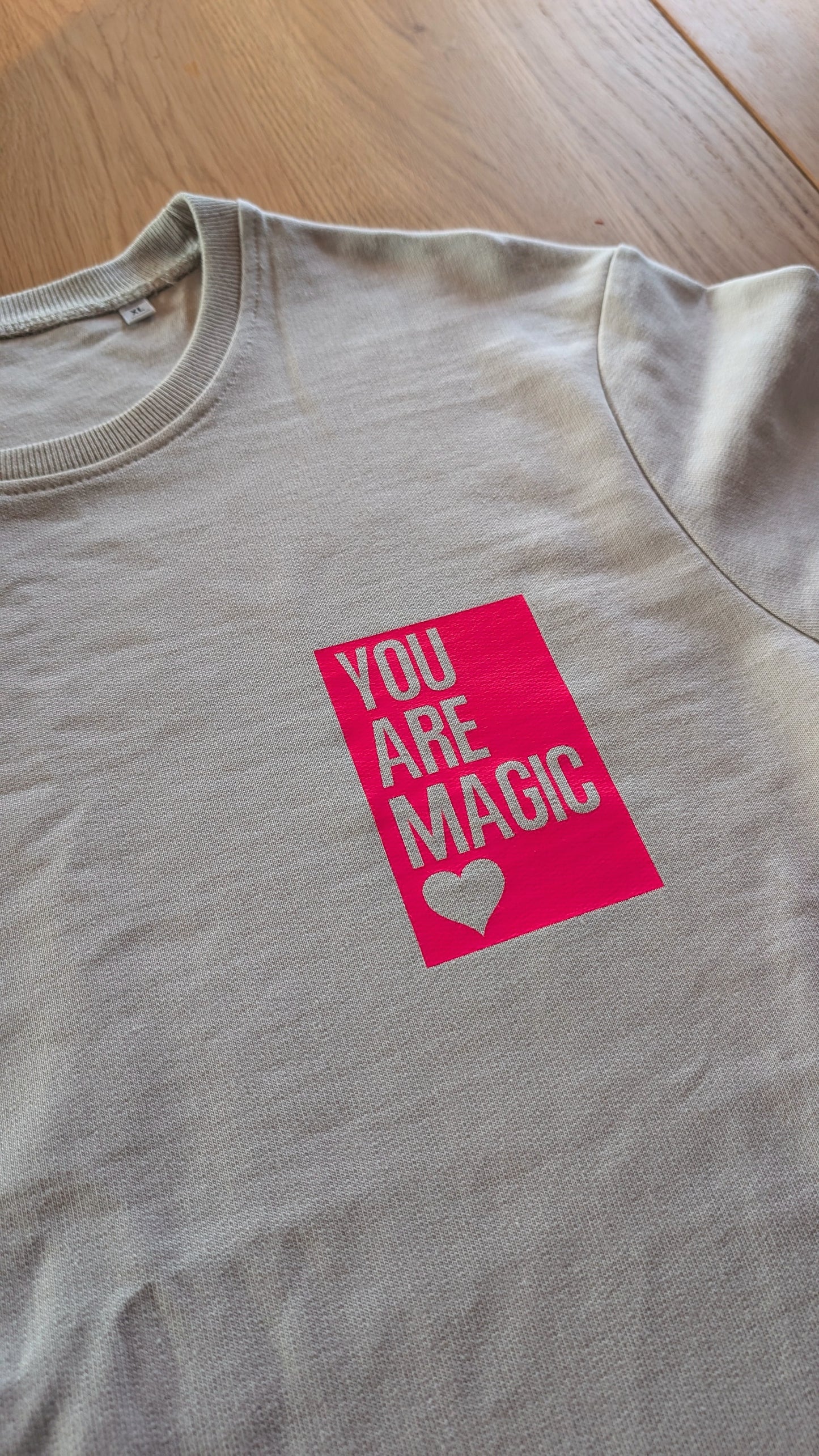 Sale - Damen Sweater "you are magic", Gr. XL, grey fog