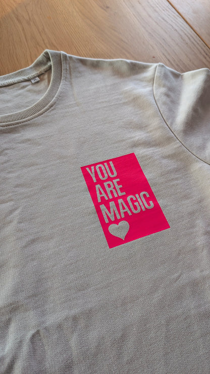 Sale - Damen Sweater "you are magic", Gr. XL, grey fog