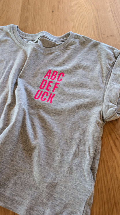 Sale - Cropped Shirt "ABCD"/"Get (Sh)it Done", Gr. S, grau meliert