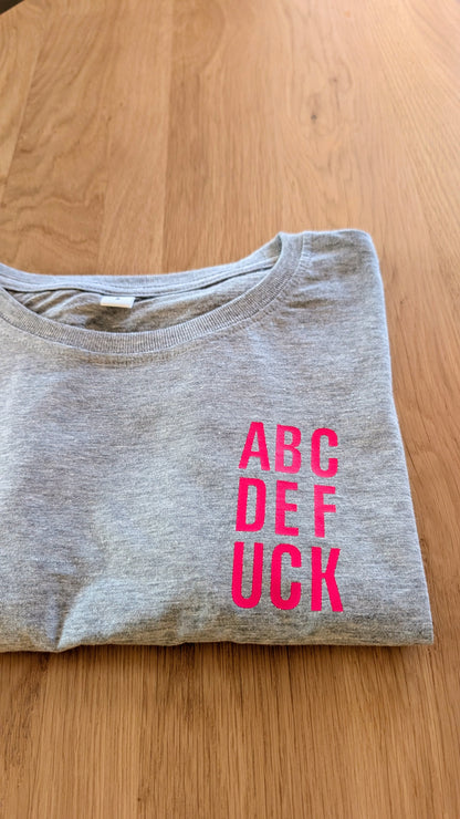 Sale - Cropped Shirt "ABCD"/"Get (Sh)it Done", Gr. S, grau meliert