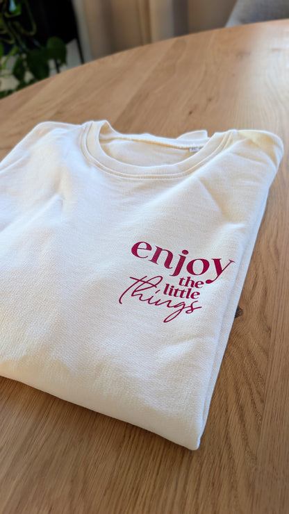 Sale - Damen Sweater "enjoy the little things", Gr. XL, pale yellow