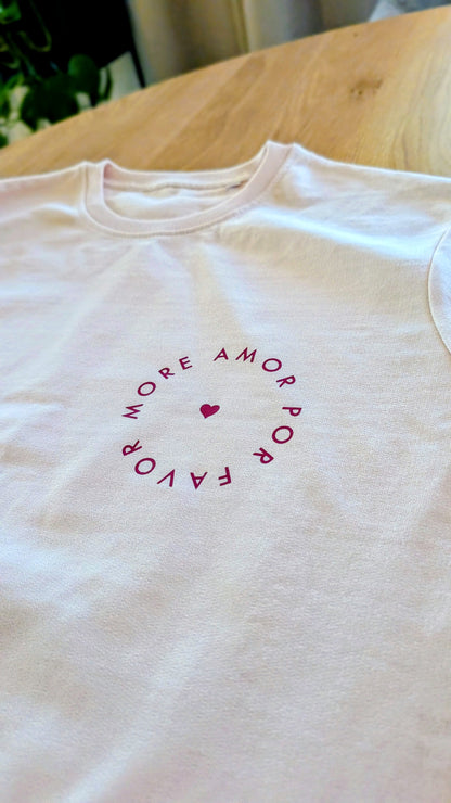 Sale - Damen Sweater "more amor por favor", Gr. XL, blush rosa