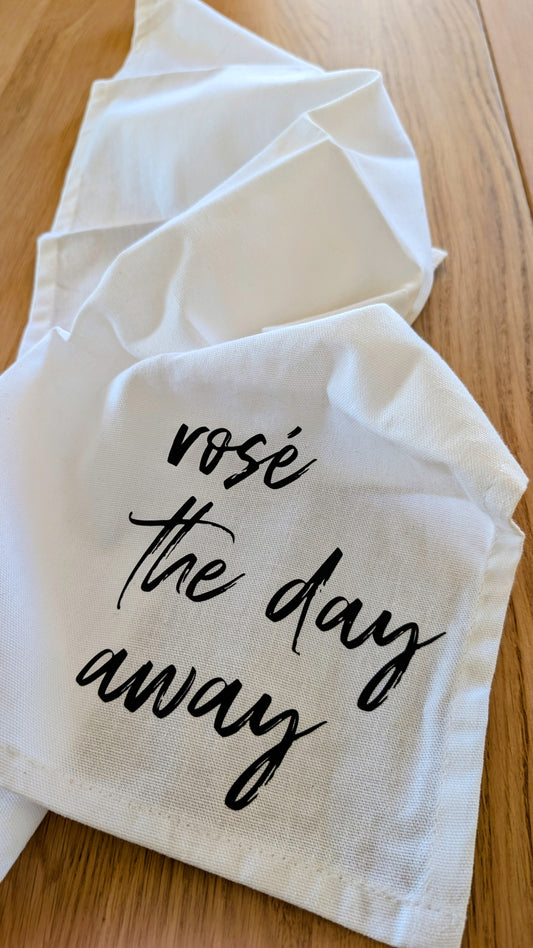 Sale - Geschirrtuch weiß "rosé the day away"