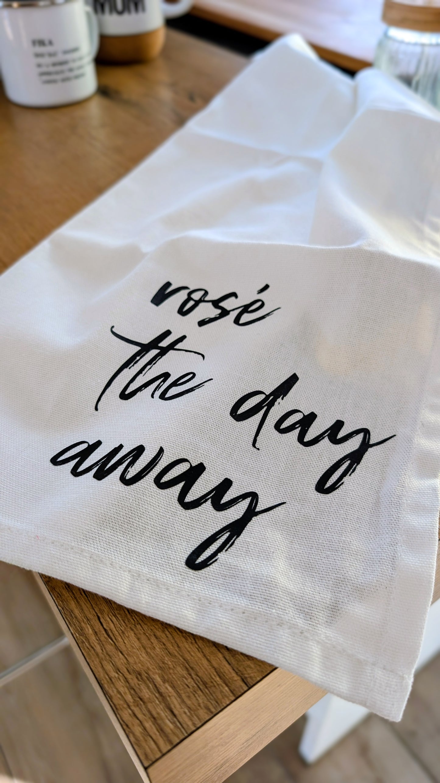 Sale - Geschirrtuch weiß "rosé the day away"