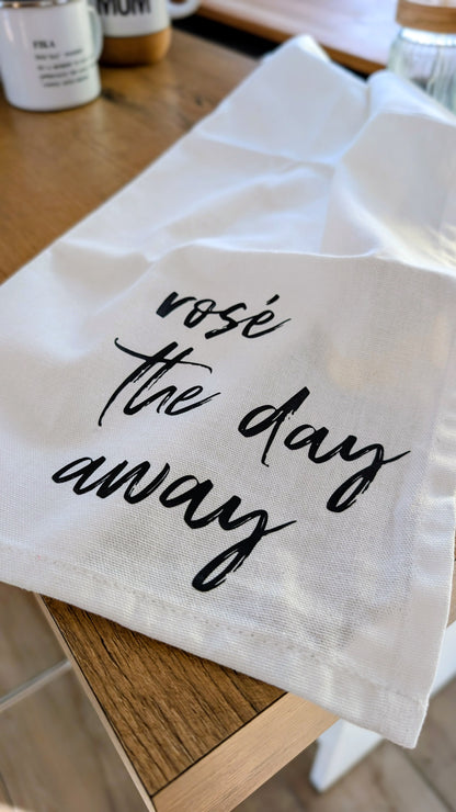 Sale - Geschirrtuch weiß "rosé the day away"