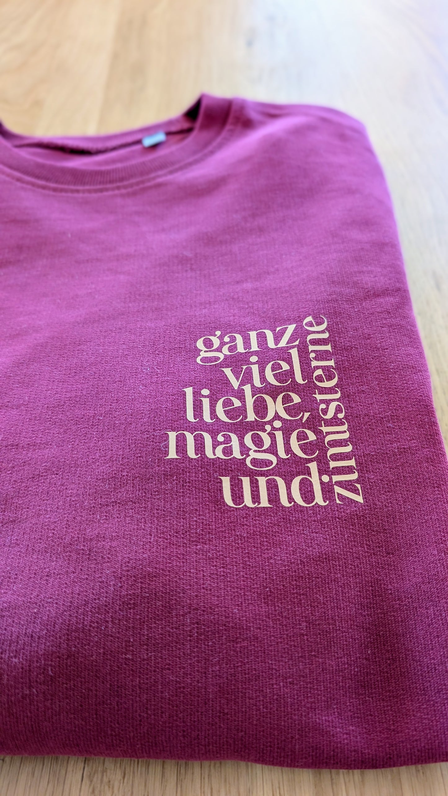 Sale - Damen Sweater "liebe, magie, zimtsterne", Gr. M, bordeaux
