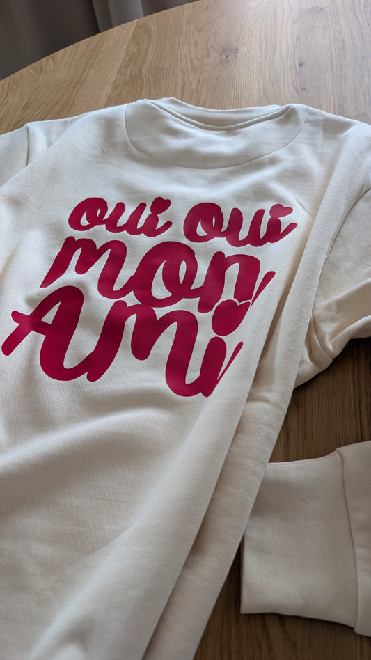 Damen | Sweater mit Druck "oui oui mon ami"