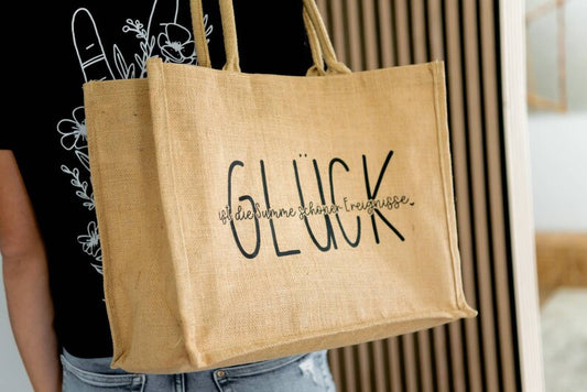 Jute shopper XXL 'luck'