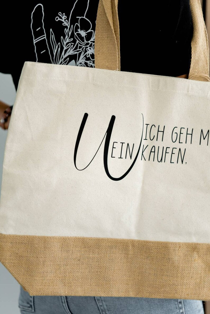 Personalisierter Juteshopper "Weinkaufen"